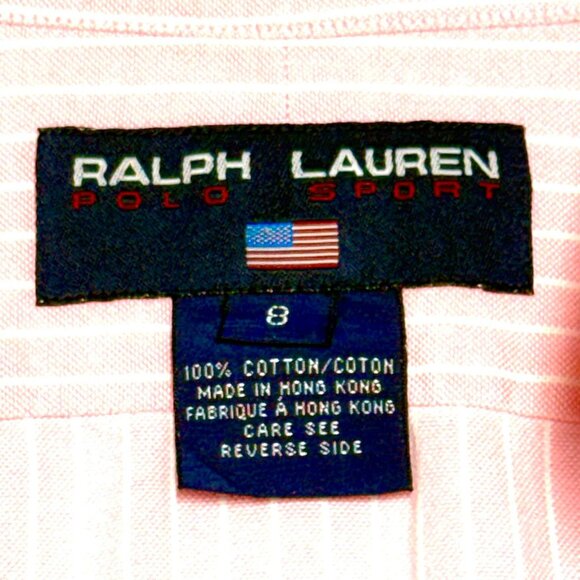 Ralph Lauren Sport Women's Size 8 Pink and White Striped Blouse Excellent - Picture 2 of 6